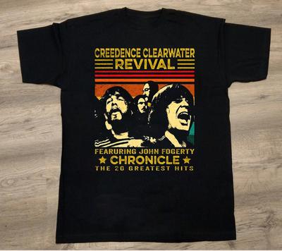 РЕДКАЯ черная хлопковая футболка Creedence Clearwater Revival Полный размер S-5XL SN196 Унисекс футболка