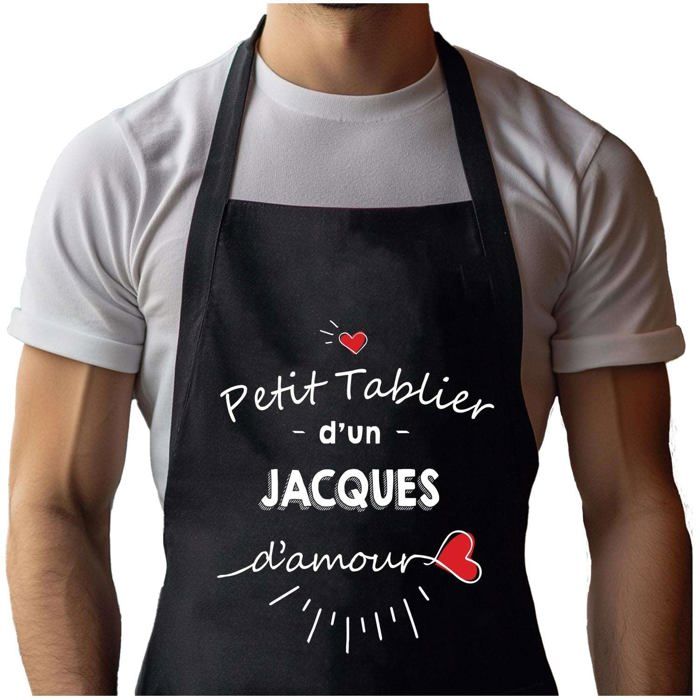 Tablier de cuisine - Jacky d'amour - Noir - Coton résistant - Impression bretonne