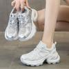 Silver Platform Heightening Shoes Women's Spring and Summer New Mesh Breathable Casual Versatile Sports Shoes Women's Tide