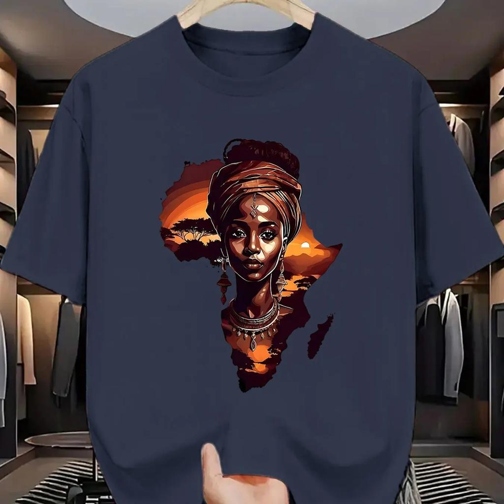 Unisexs African Queen Continent Graphic Tshirt 100 Cotton Hot Sale Cultural Tee