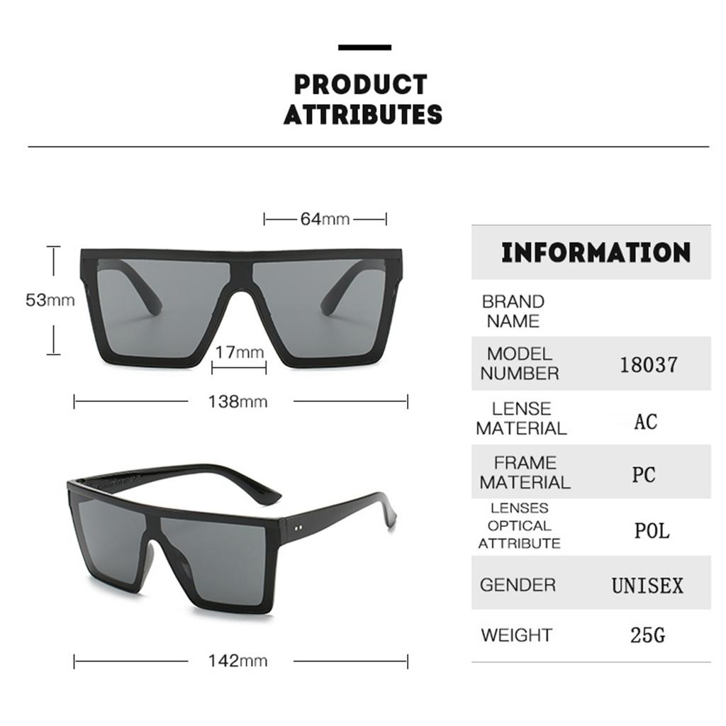 New Thick Frame Sunglasses Trend Box Foreign Trade Glasses Personality Big Frame Sunglasses WOMEN'S Sunglasses MEN'S Sunglasses