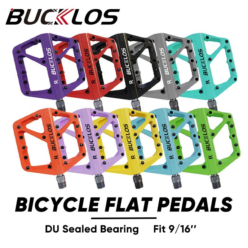 Велосипедные педали BUCKLOS с герметичным подшипником, педаль платформы MTB для велосипеда, горный нейлоновый велосипед, плоские педали 9/16 дюймов, часть шоссейного велосипеда MTB