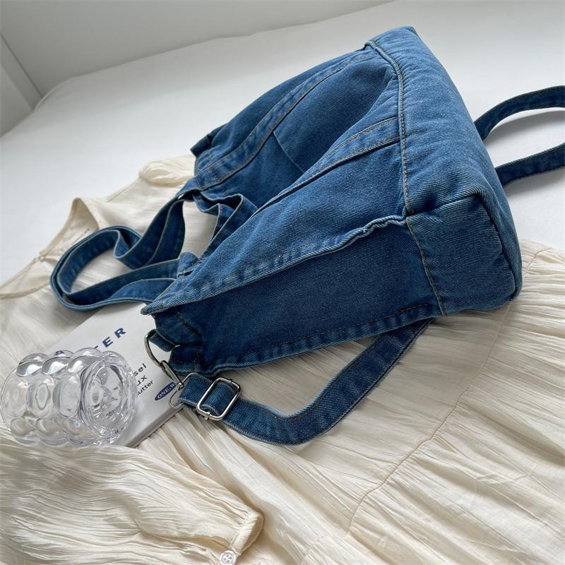 Джинсовая большая сумка Женская сумка через плечо Повседневная сумка через плечо