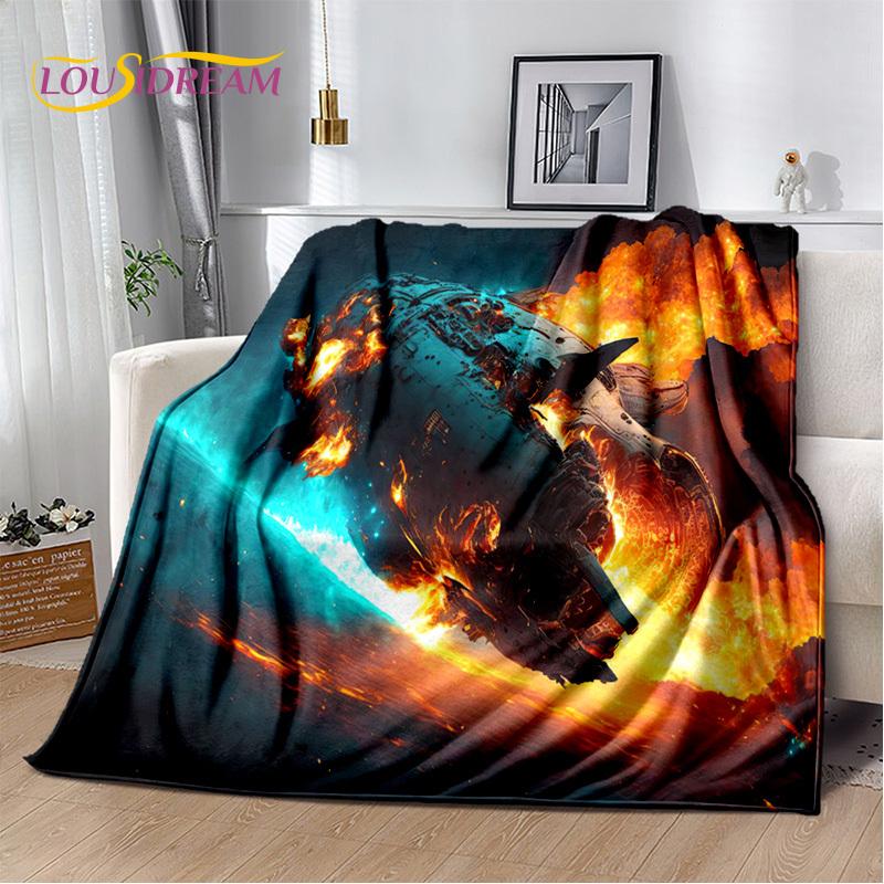 Spaceship Spacecraft Universe UFO Blanket,Flannel Soft Throw Blanket for Home Bedroom Bed Sofa Picnic Office Hiking Kids Cover