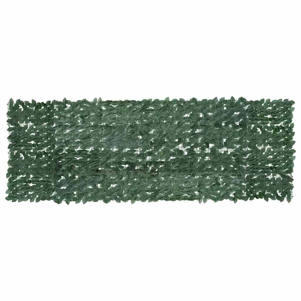 vidaXL Balkon-Sichtschutz mit Dunkelgrünen Blättern 300x100 cm