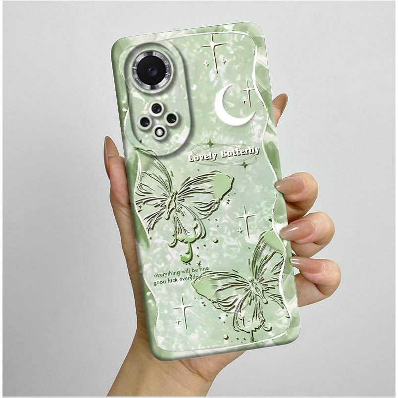 For Huawei Nova 9 Case Aesthetic Butterfly Flowers Soft Silicone Shockproof Phone Cover For Honor 50 Camera Protective Casing