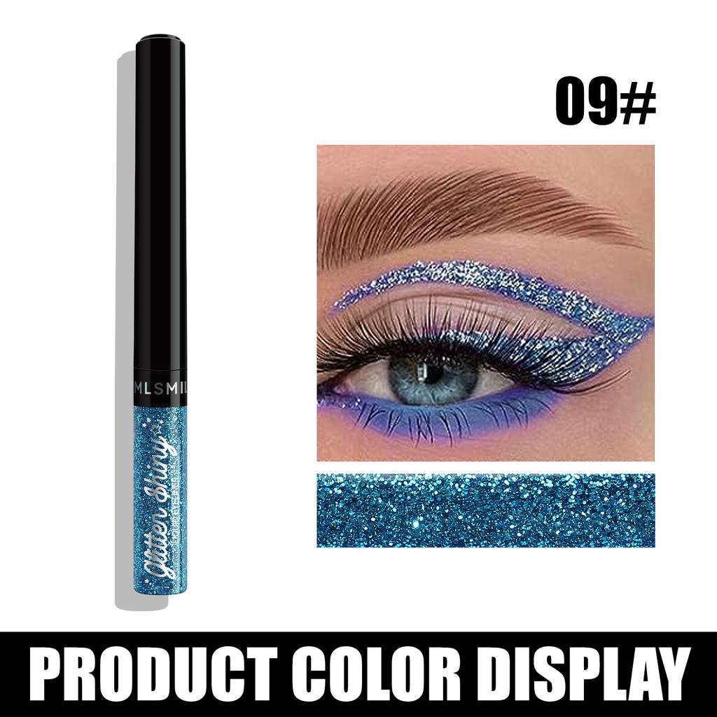 MLSMILE Pearlescent Liquid Eyeliner, Explosive Colorful Glitter Eye Shadow, Waterproof Non-smudge Eyeliner