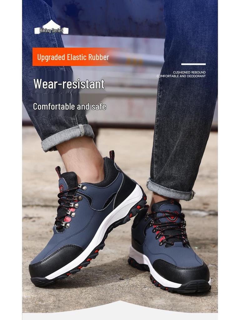 Синие кроссовки Blue Gull Shield с металлическим подноском для мужчин: Ударопрочная, Устойчивая к проколам, Износостойкая, Противоскользящая, Удобная Рабочая Обувь для Защиты Ног.