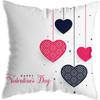 Happy Valentines Day Throw Pillow Case Soft Plush Romantic Red Love Heart Letters Rose Print Decorative Cushion Cover Dakimakura