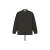 Fear of God Essentials FW22 CD2 Coaches Jacket With Solid Color Logo And Windproof Buttoned Collar Unisex Outerwear Off-Black Grey-Black FOG-FW22-709