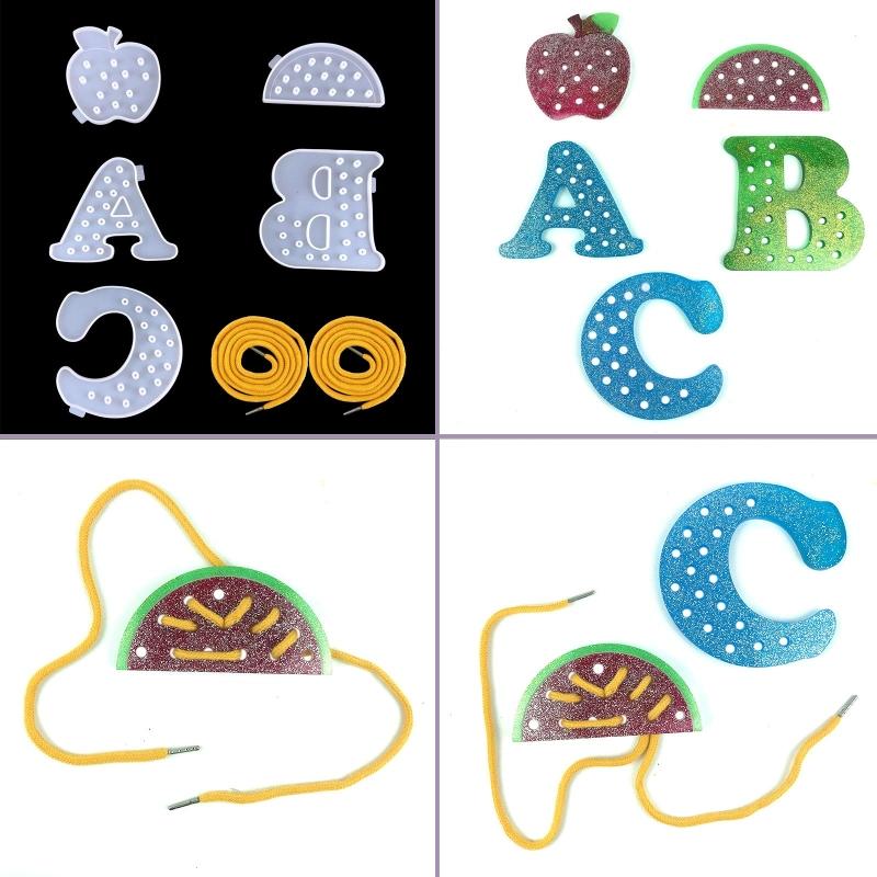 Threading Board Epoxy Mold Montessori Educational Baby Toy Silicone Mold Games Great for Travel and Plane Activities