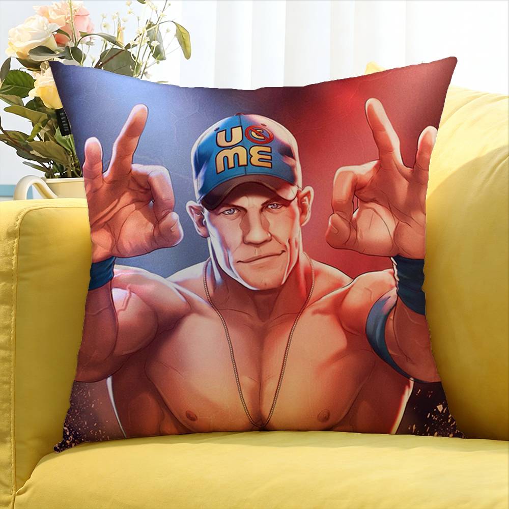 Hot Wrestler J-John C-Cena World Various Sizes Square Pillow Case For Car Home Bedchamber Decor