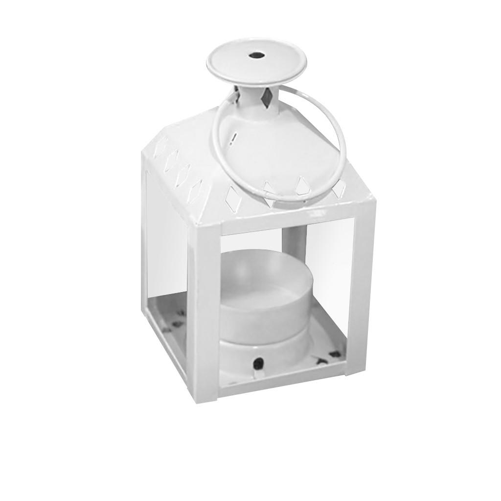 Wrought Iron Hanging Candlestick Glass Lamp Candle Holder Indoor Decor