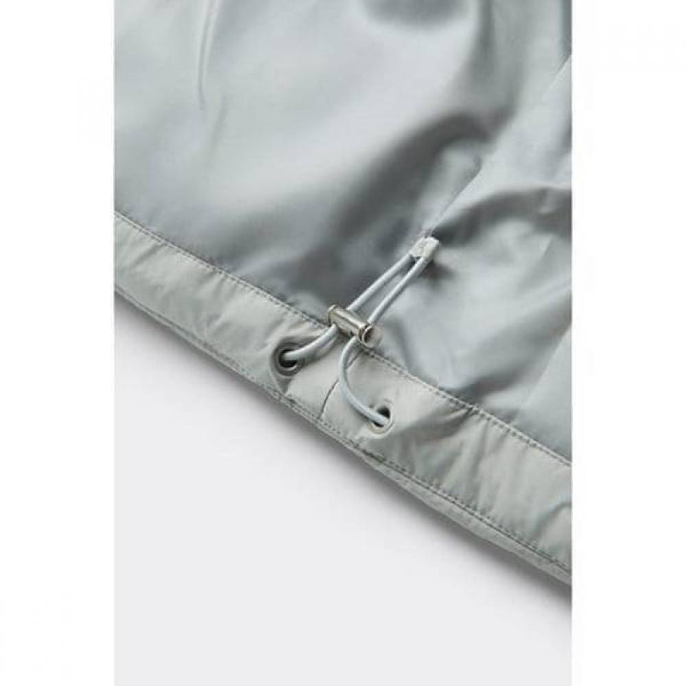 Customellow Gray Oversized Fit Hooded Goose Down Puffer Short Jacket C9uaw25811