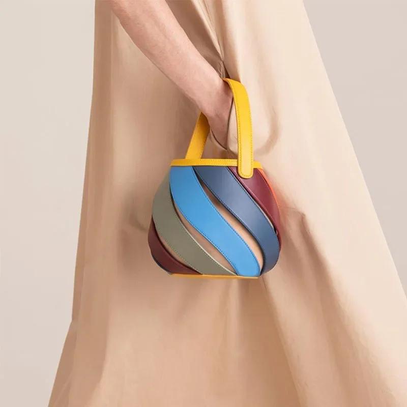 Luxury Brand Designer Women's Fashion Retro Geometric Bucket Bag Elegant Versatile Texture Ladies Handbag 2023 Sac À Main Femme