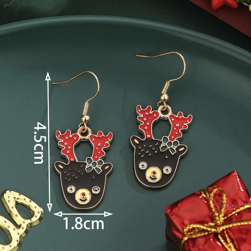 Cartoon Elk Earrings Ear Hooks New Christmas Alloy Christmas Stud Earrings Ornament