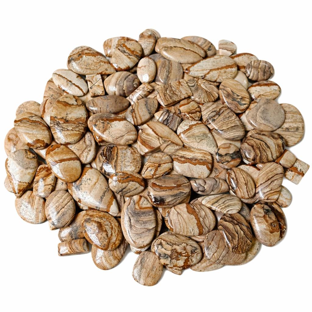 Wholesale Picture Jasper Cabochons, Mixed Shape Gemstones, Loose Jasper Stones for Jewelry Making, Natural Picture Jasper Cabochon Lot
