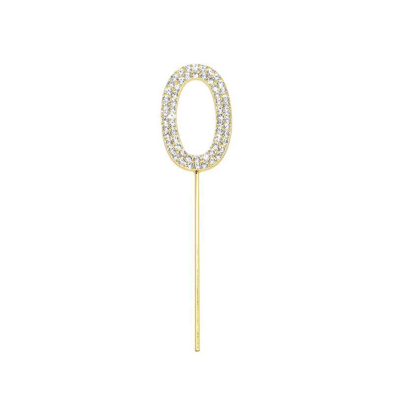 3PC miexdGlitter Alloy Rhinestone Number Cake Toppers Baby Shower Birthday Decoration Wedding Digital Cakes Dessert Decor