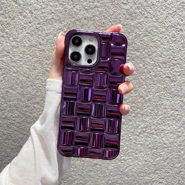 Роскошный чехол для телефона с 3d сетчатым плетением для Iphone 14 11 12 13 Pro Max 14 Plus, мягкий защитный чехол с яркой кожей