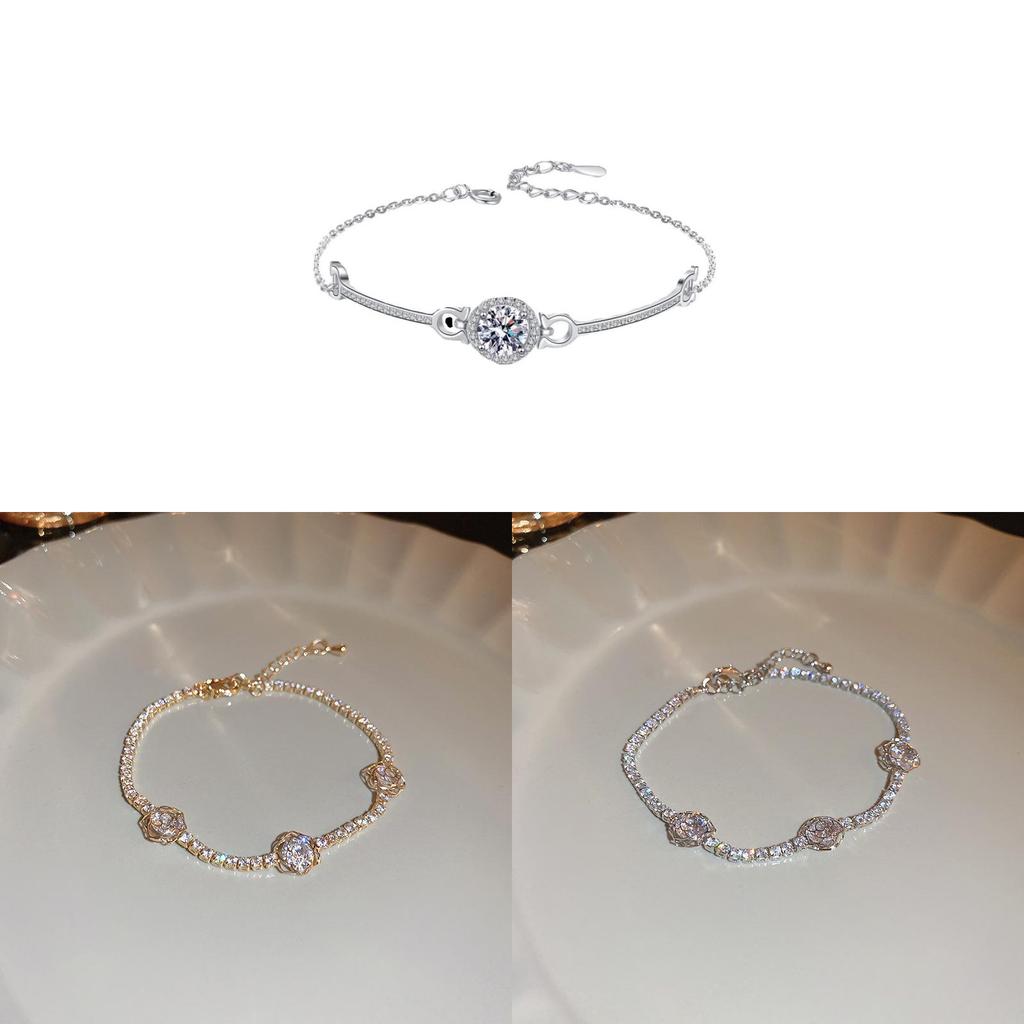 Модный циркониевый цветочный браслет в золотом и серебряном исполнении для женских повседневных и официальных нарядов