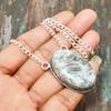 Dendrite Opal Gemstone Handmade Solid 925 Sterling Silver Jewelry Necklace