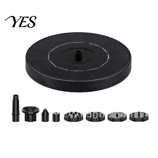 Bird Bath Fountain Pump Solar for Bath, Powered with Multiple Water Spray Nozzle Kit Nozzles, 5.12" Floating Garden Pond Pool Fish Tank Outdoor