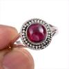 Natural Garnet Gemstone 925 Solid Sterling Silver Jewelry Ring Size 7.5 P4Y52