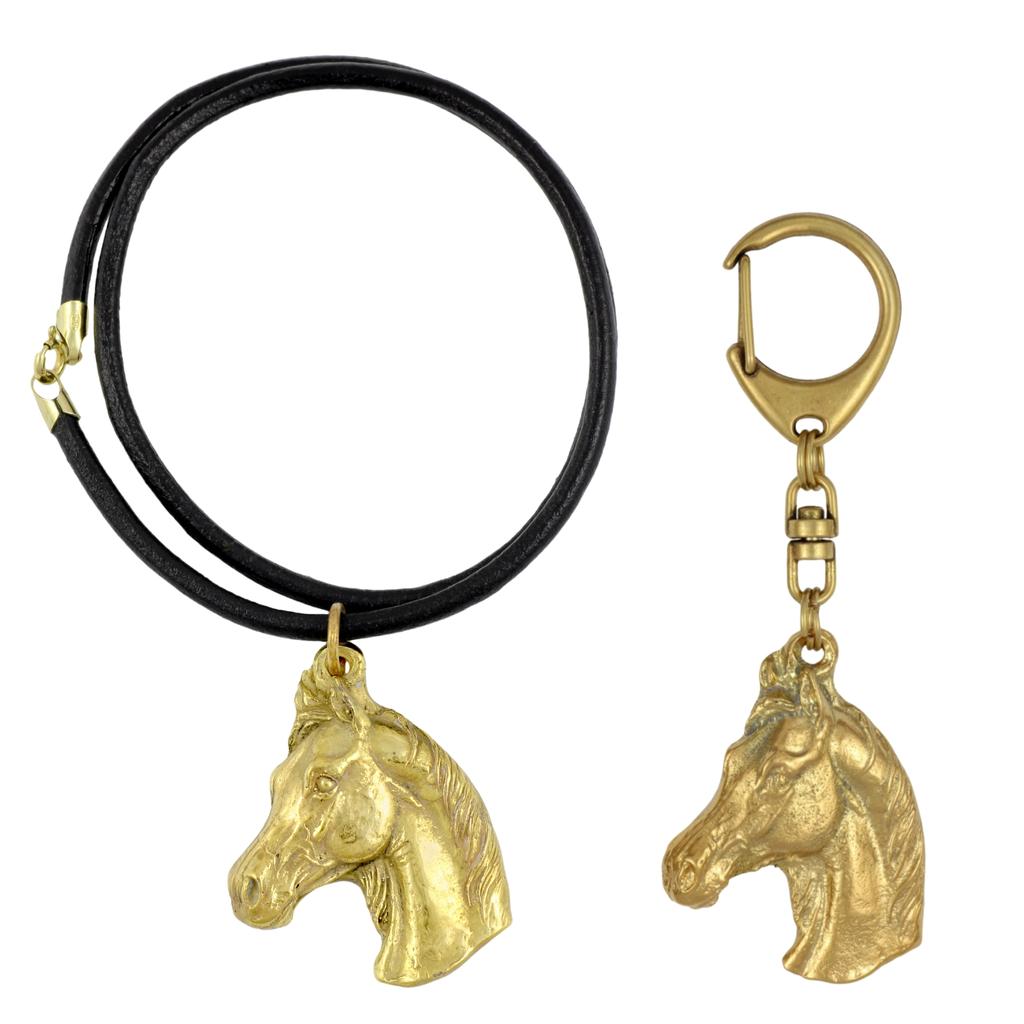 Australian Stock Horse – Keychain and necklace with a horse in a box, high-quality gold-plated product | Art-Dog