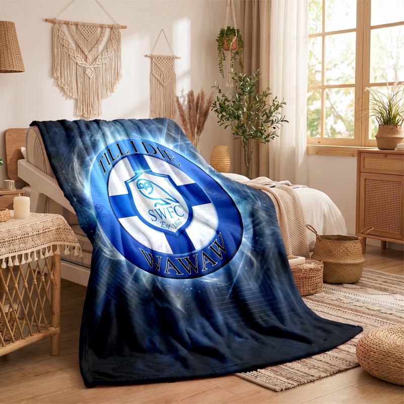 Флисовое одеяло в тематике Sheffield Wednesday Уютное мягкое плюшевое одеяло для спальни, дивана, путешествий