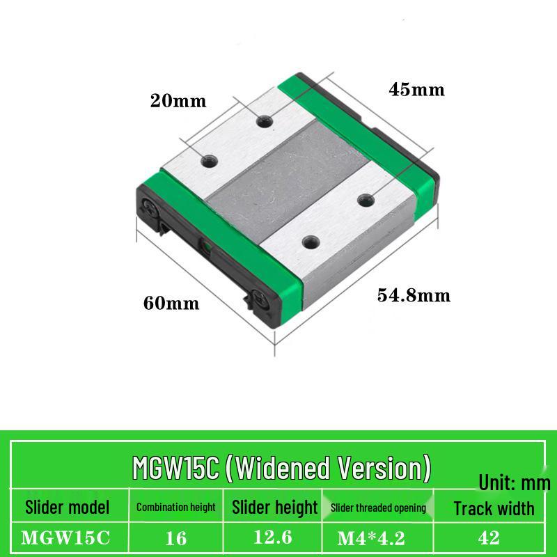 Миниатюрный линейный направляющий блок ползунковая рейка Серия MGN/MGW (7C/9C/12C/15C/7H/9H/12H/15H)