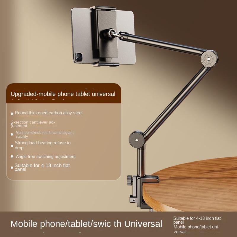 Настольный держатель для мобильного телефона, зажим для кровати, прикроватный зажим для ленивой прямой трансляции, складной консольный кронштейн для Apple, Samsung, iPad, держатель для планшета