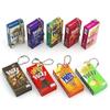 Cute Novelty Snacks Keychain For Women Girls Bag Pendant Trinket Car Key Ring Creative Simulated Biscuit Box Keychain Gifts