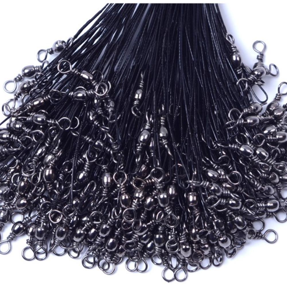 20 шт., вращающаяся стальная проволока, вертлюги, леска, рыболовный крючок, защитная защелка