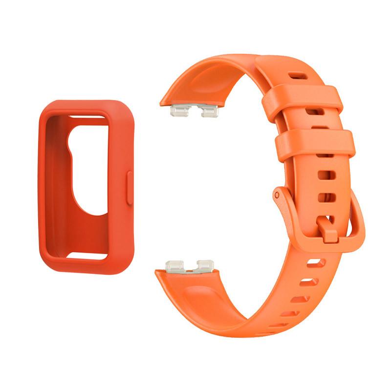 Silicone Strap For Huawei Band 8 9 10 Beacelet With Soft Case Replacement Watchband Accessories