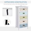 Chest of Drawers Drawer Dresser Sideboard, Modern Design, 5 Drawers, 46 cm x 34 cm x 97.5 cm, Colorful