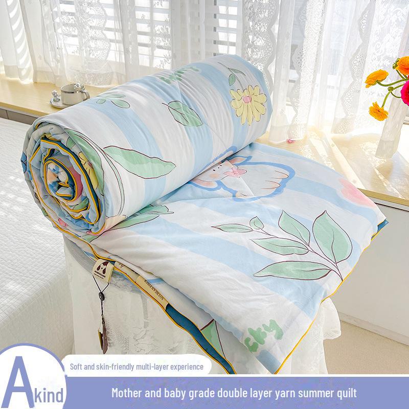 Охлаждающее летнее одеяло класса А для младенцев из стираного хлопка и соевого волокна