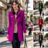 Длинное шерстяное пальто на молнии для женщин, осенне-зимнее, двубортное, с множеством карманов