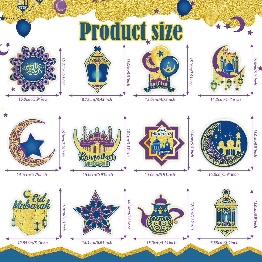 Islamic Muslim Eid Mubarak Banner Moon and Stars Ramadan Hanging Ornament  2026