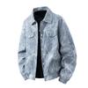 New Spring and Autumn Large Size Jacket for Men's Lapel Anti-denim Personalized Printing and Fattening