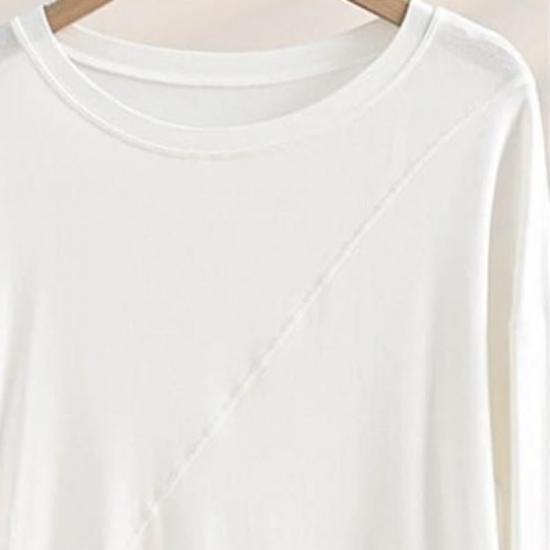 Shop Women Loose FiT Long Sleeve CuTouT SliT T shirT Wld Wsh Sis804