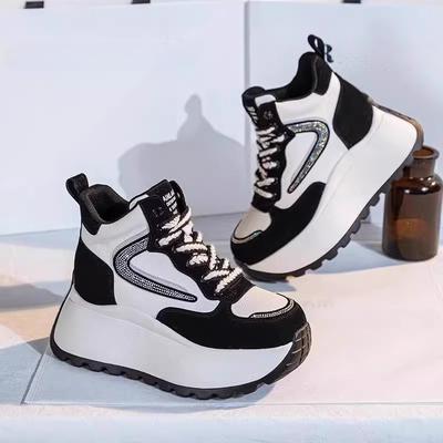 Женская обувь на толстой подошве с плюшем модная повседневная обувь спортивная обувь