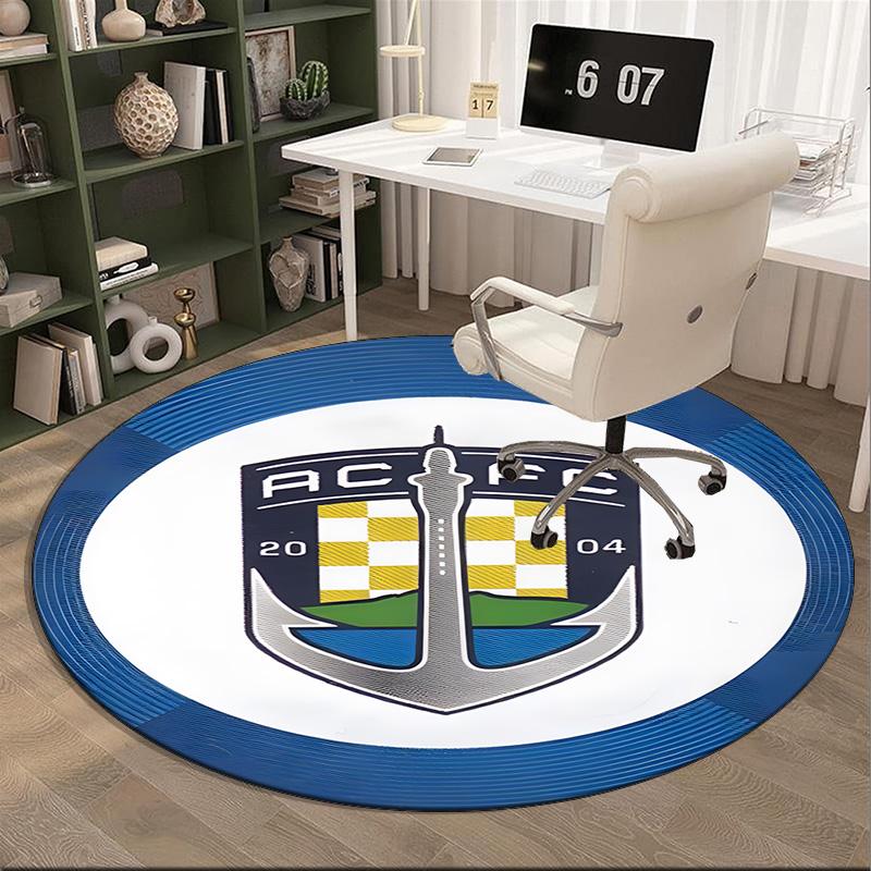 1PC round rug Auck-land Football Club Printed Round Area Rug ,Rug For Home Office, Round Chair Rug, Decorative Carpet Fan gifts Christmas gift