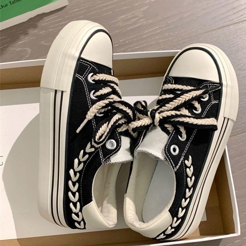 Модные женские туфли на платформе из парусины, увеличивающие рост, толстые кроссовки для девушек и девушек, уличные кроссовки, женская обувь на толстой подошве