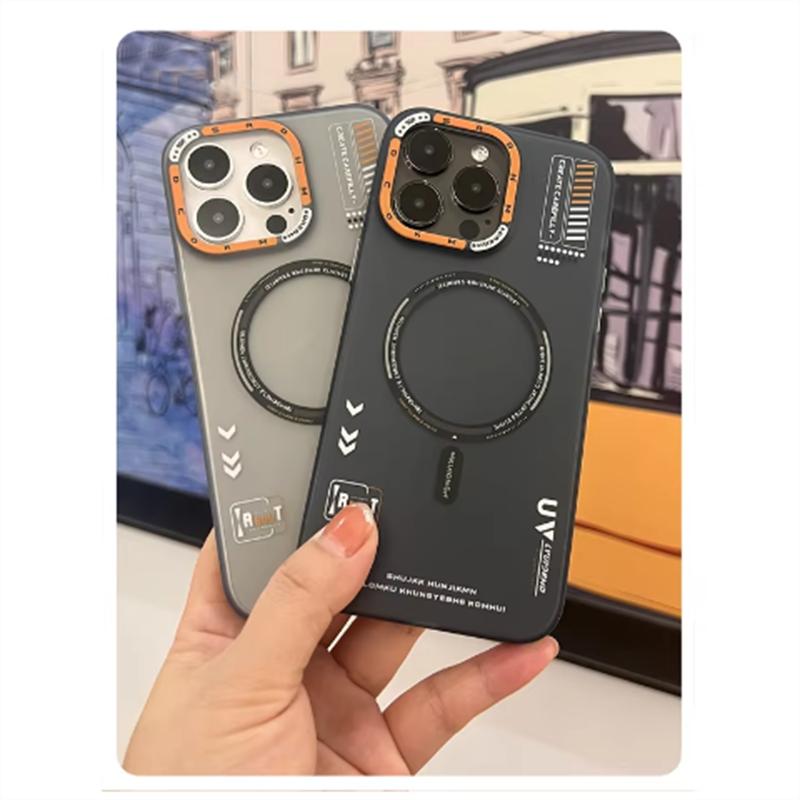 Матовый магнитный чехол для iPhone 12 13 14 15 16 Pro Max Megsafe Wireless Charge Матовая задняя крышка с металлической рамкой объектива и кнопками