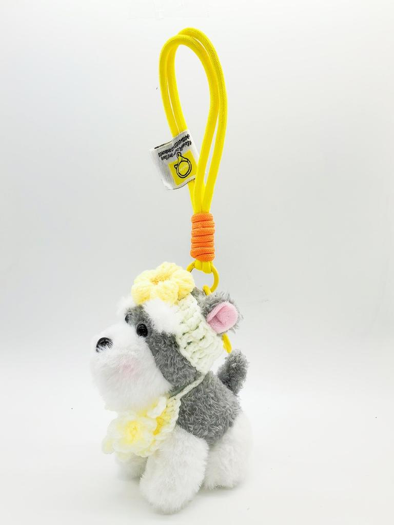 Snow Terrier Plush Keyring Bag Decor Cute Animal Pendant For Teen Gift
