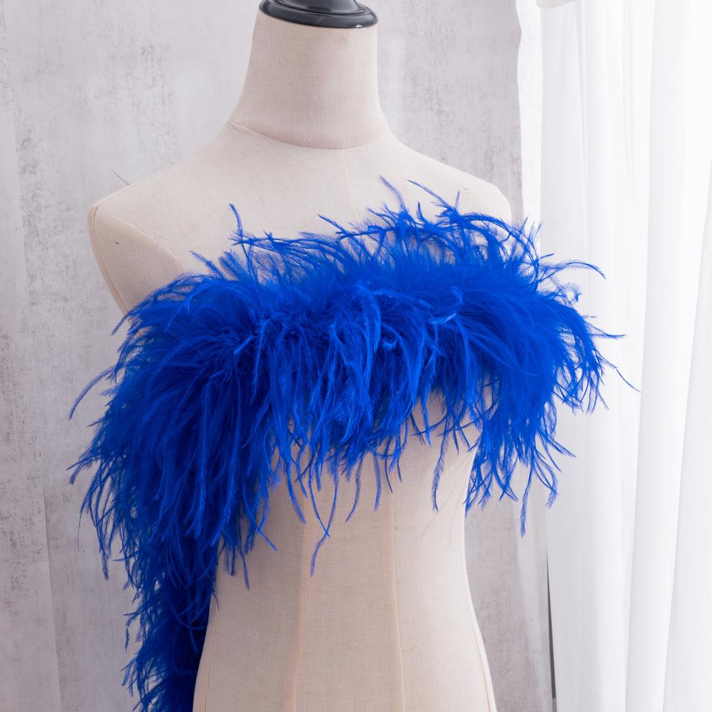 3 Layers Of Color Encryption Bold Ostrich Feather Strip Catwalk Latin Dance Dress Fashion Diy Handmade Clothing Accessories