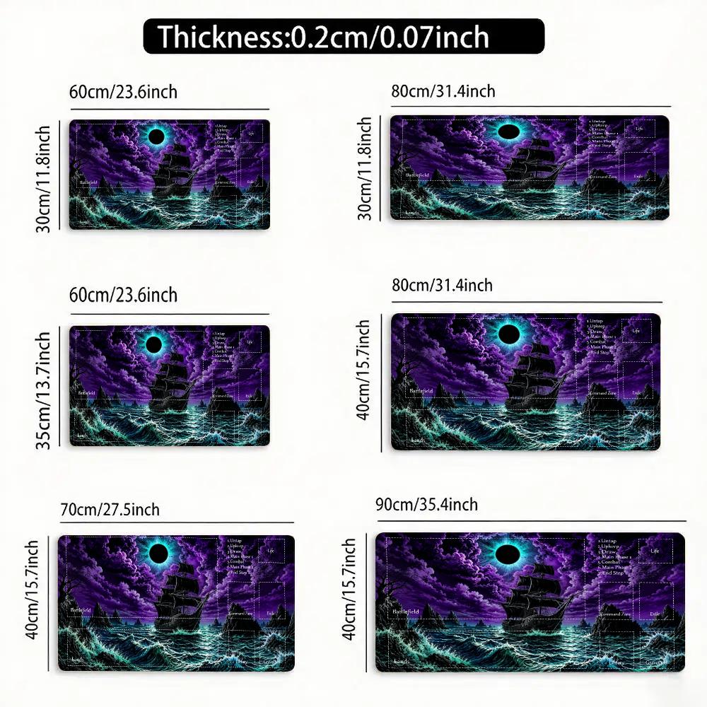 Dark Ghost Pirate TCG Playmat Mouse Pad Playmat 24"X14" MTG TCG Office Desk Mat for Work Game PC Laptop Rug Carpet MousePad