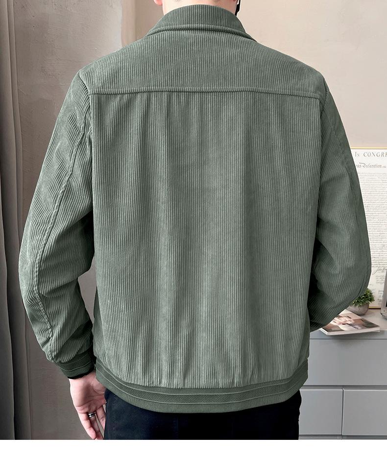 Мужская вельветовая куртка с лацканами Romon - 2025 Модное весенне-осеннее повседневное деловое пальто