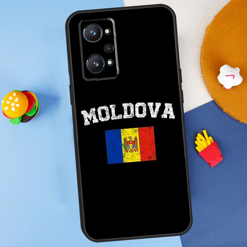 Moldova Flag For Realme C55 C67 C61 C75 C53 C51 C21Y C25S GT 6 6T 5 GT7 Pro 10 11 12 13 14 Pro Plus Case