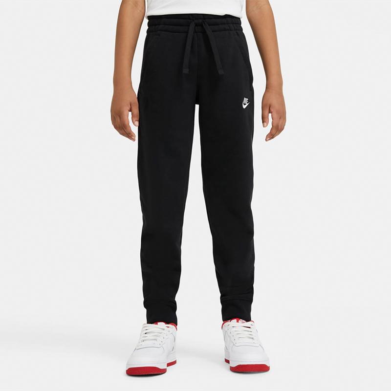 Nike Детские вязаные спортивные штаны Спортивная одежда Клуб Однотонный Логотип Вышивка Кулиска Черный Детские брюки DA0864010
